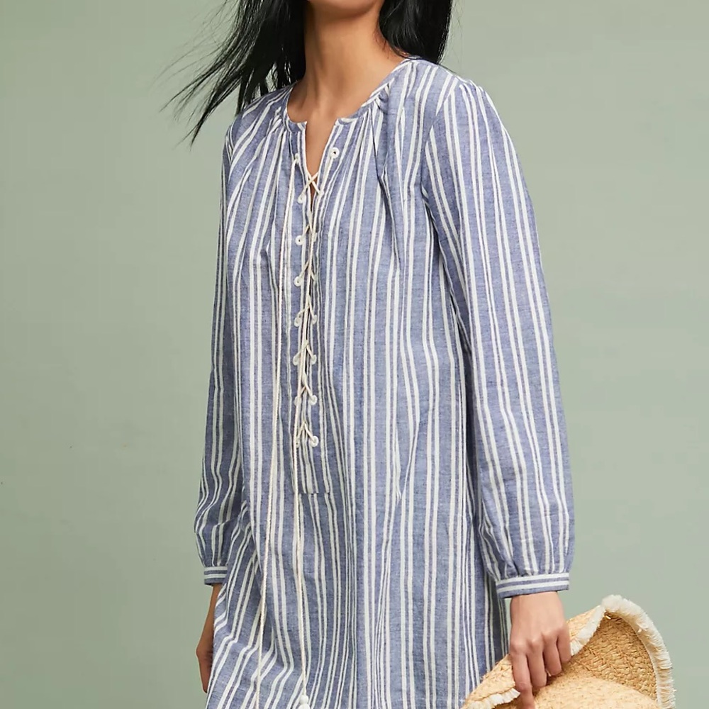 New Anthropologie AISH Stripe Willow Tunic Dress